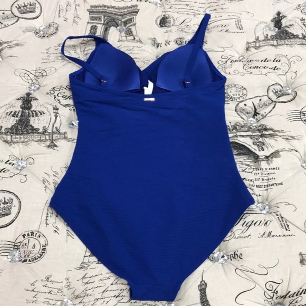 Sea Level Riviera Ribbed One Piece Swim Ocean Blue - Picture 8 of 9